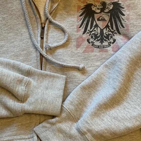 Quicksilver Skate and Create Gray Zippered Hoodie - Picture 1 of 5